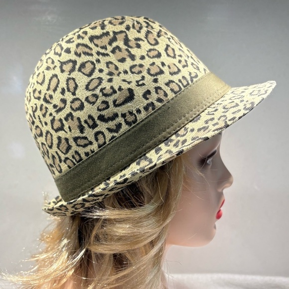 Nicole Marciano Leopard Print Fedora Cloche Hat One Size Unisex - Picture 7 of 10